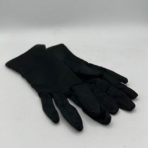 Black satin gloves